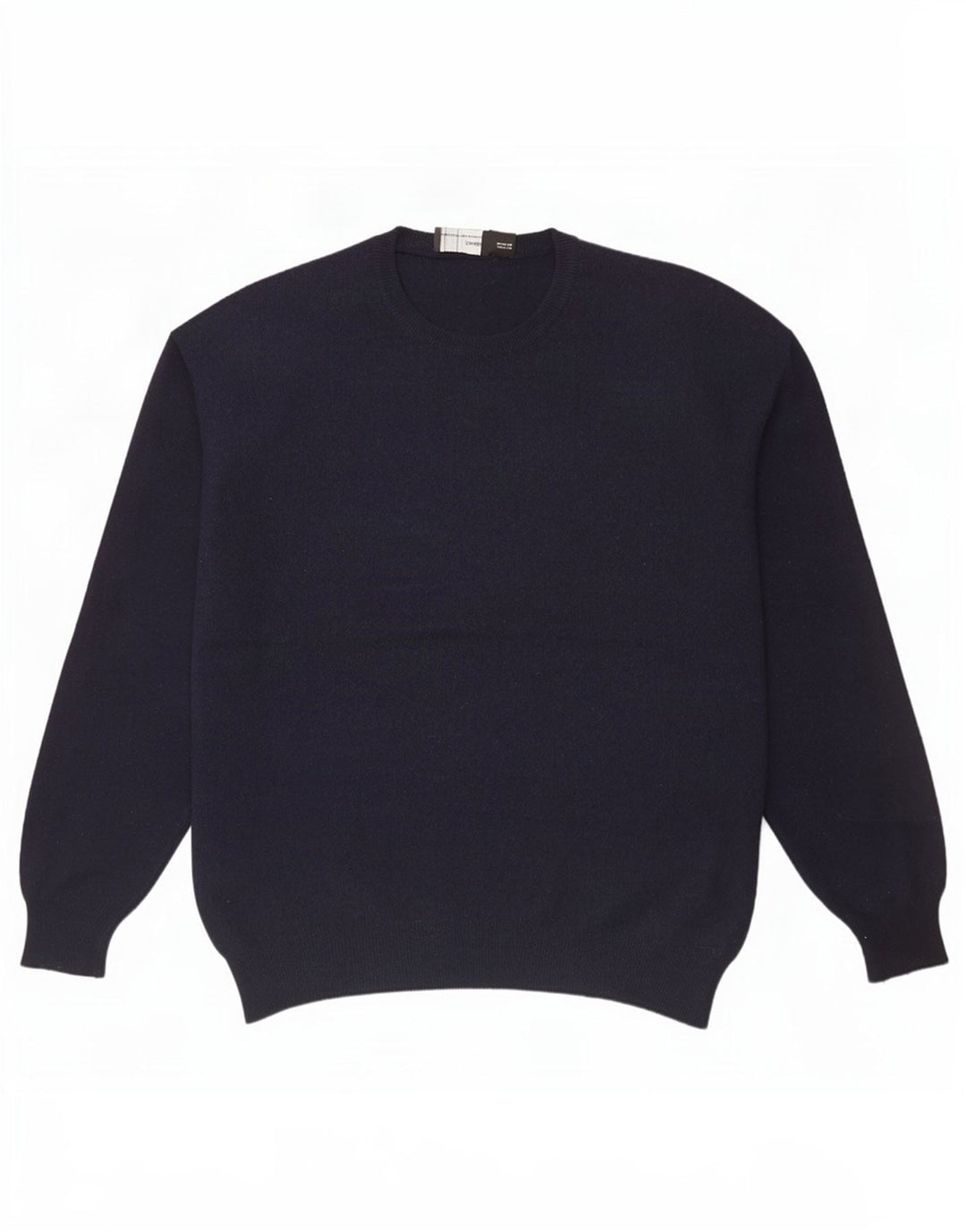 Zara Męski sweter z okrągłym dekoltem XL, granatowy, wełniany