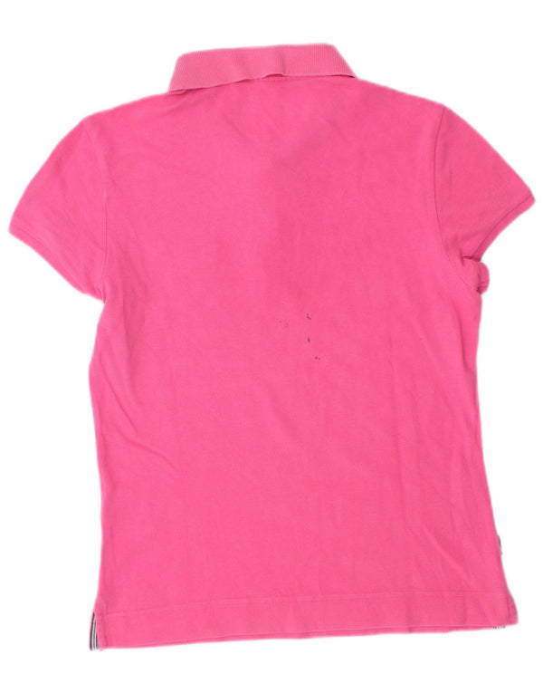 Adidas Womens Polo Shirt UK 12 Medium Pink Cotton