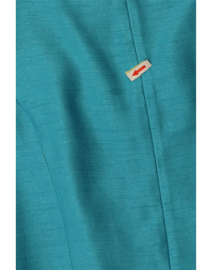 JACQUES VERT Damska sukienka płaszczowa bez rękawów UK 14, duża turkusowa wiskoza