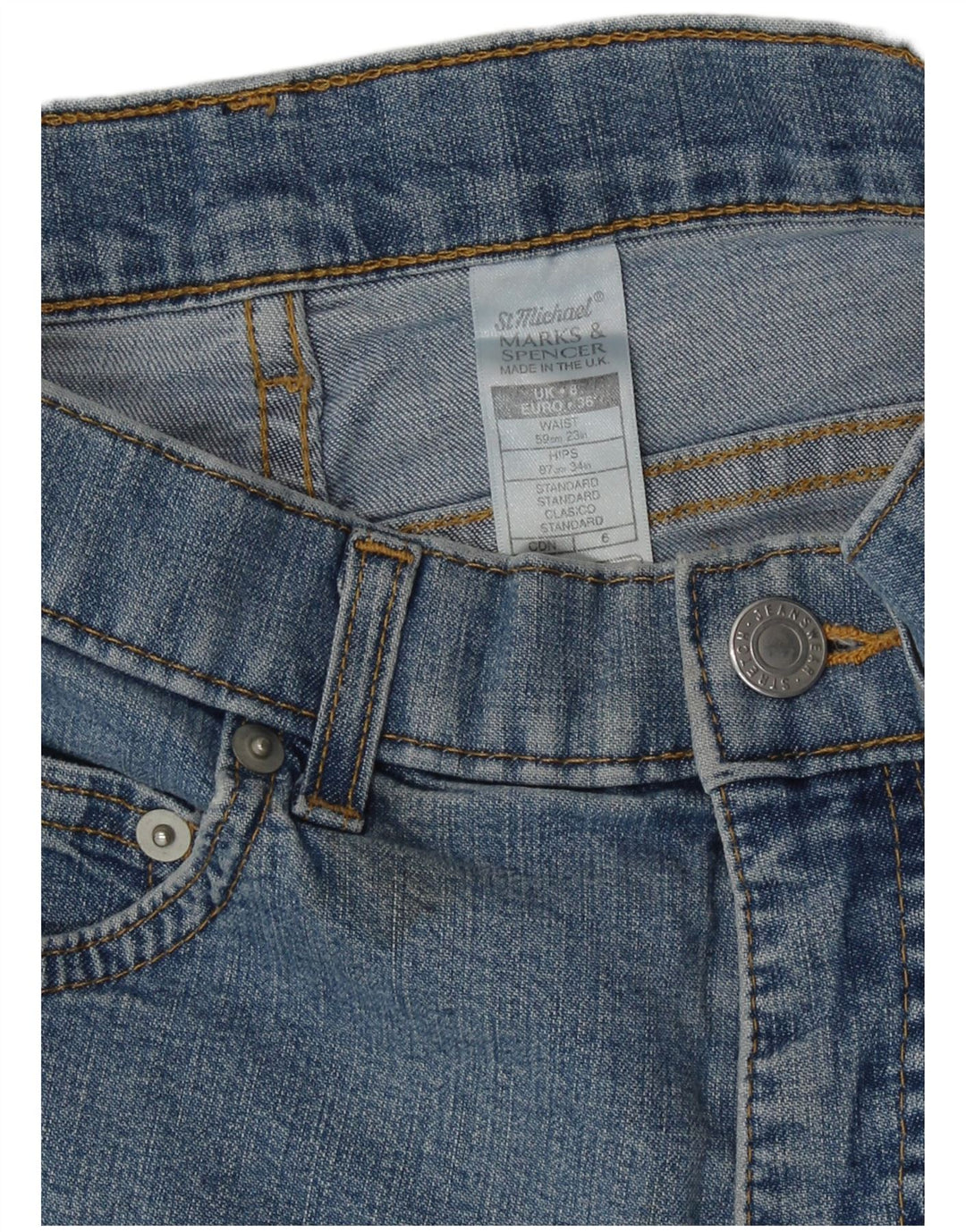 Damskie spodenki jeansowe Marks & Spencer UK 8 Small W23 Niebieskie, bawełniane