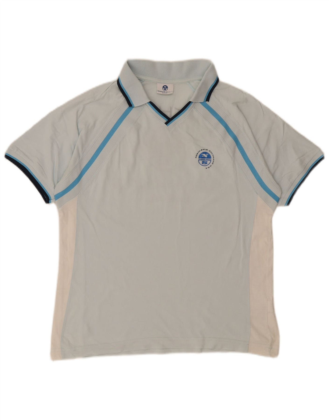 Męska koszulka polo North Sails z grafiką, duża, niebieska, bawełniana w bloki kolorów