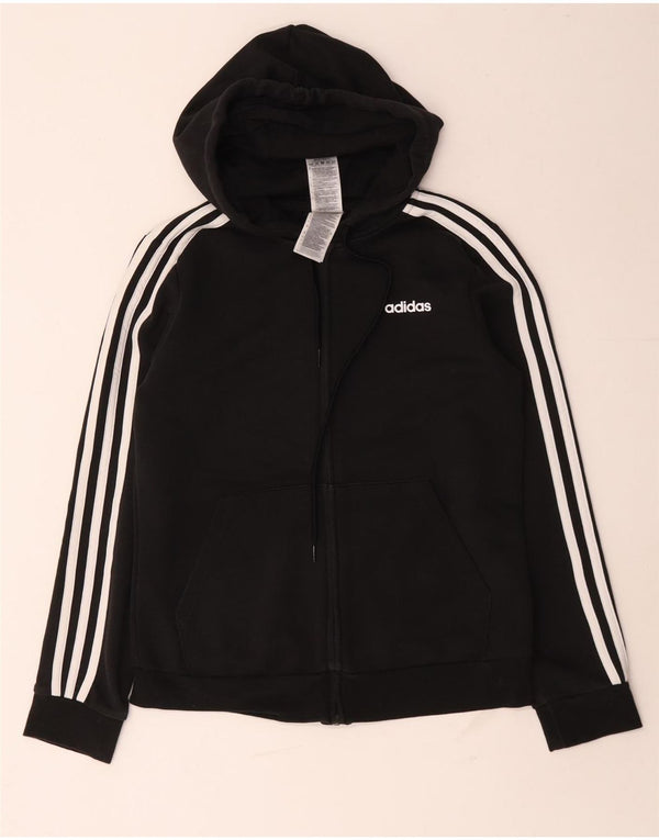 Damski sweter z kapturem i zamkiem błyskawicznym Adidas UK 12/14 Średni czarny bawełniany