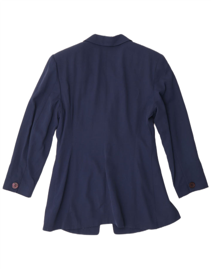 Vintage damska marynarka zapinana na 1 guzik IT 44 średni granatowy octan