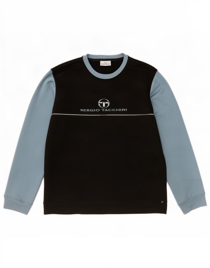 Męska bluza z grafiką Sergio Tacchini, sweter XL, kolor czarny
