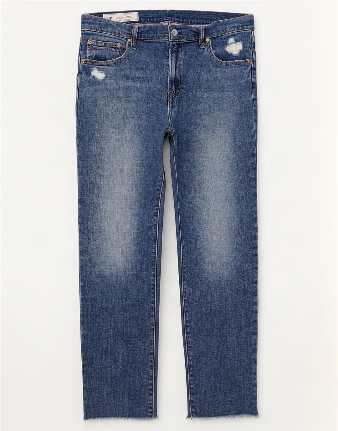 Jeansy Gap Girlfriend Distressed Mid Rise Slim Jeans W30 L27 Niebieskie