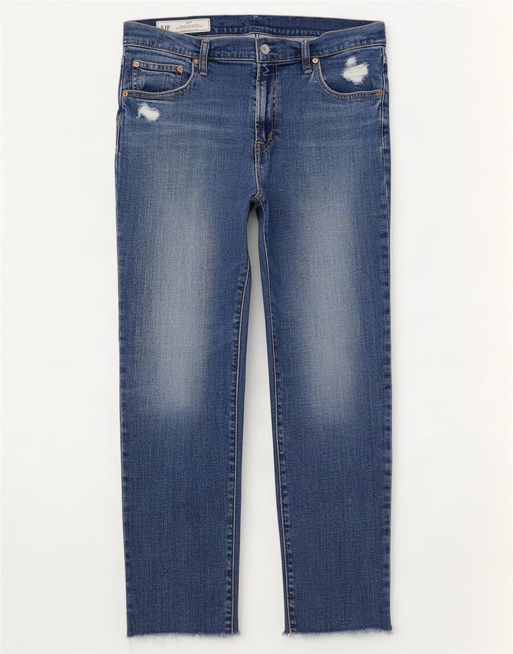 Jeansy Gap Girlfriend Distressed Mid Rise Slim Jeans W30 L27 Niebieskie