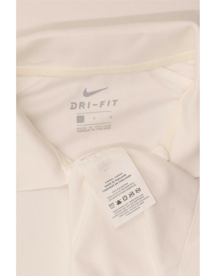 Męska koszulka polo Nike Dri Fit, duża, biała, poliestrowa