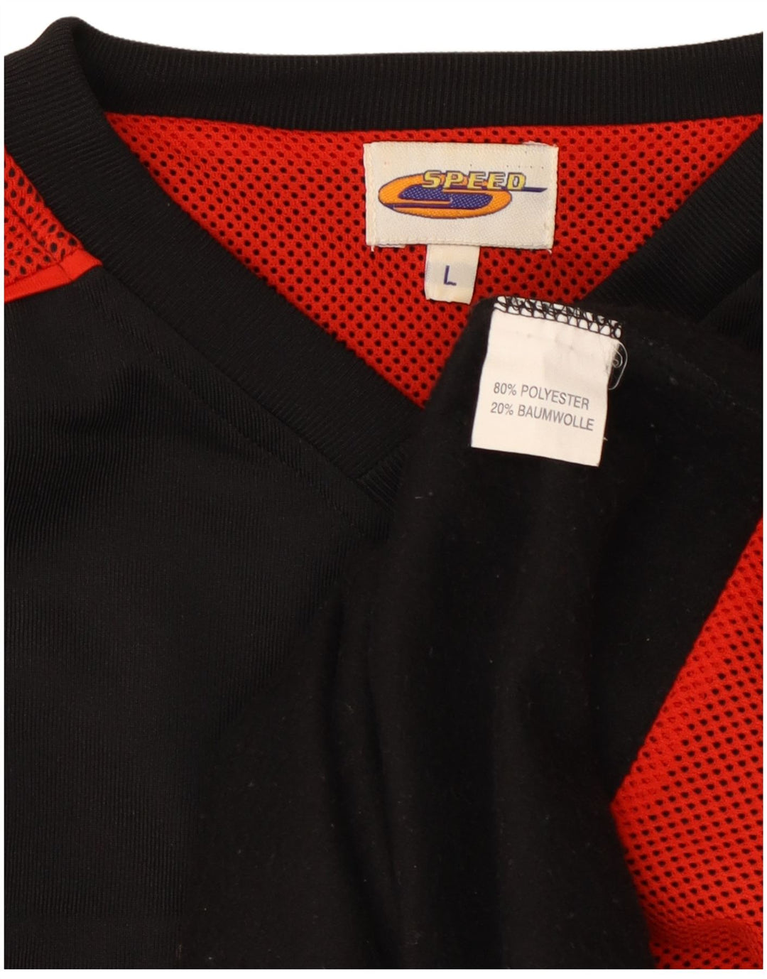 Męski dres w stylu vintage, duży, czarny poliester z blokami kolorów