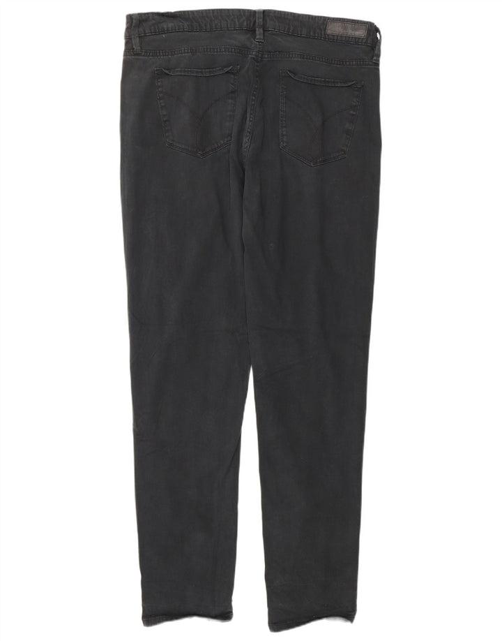 CALVIN KLEIN Damskie jeansy slim US 14 XL W34 L32 Czarne bawełniane