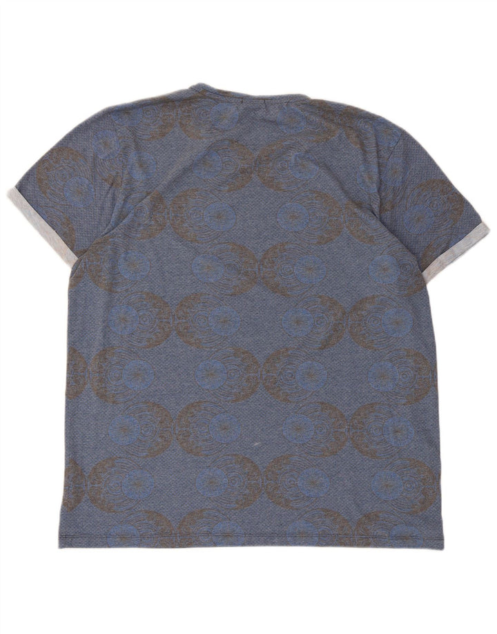 Męski T-shirt z grafiką Jack & Jones Top 2XL Niebieski geometryczny poliester