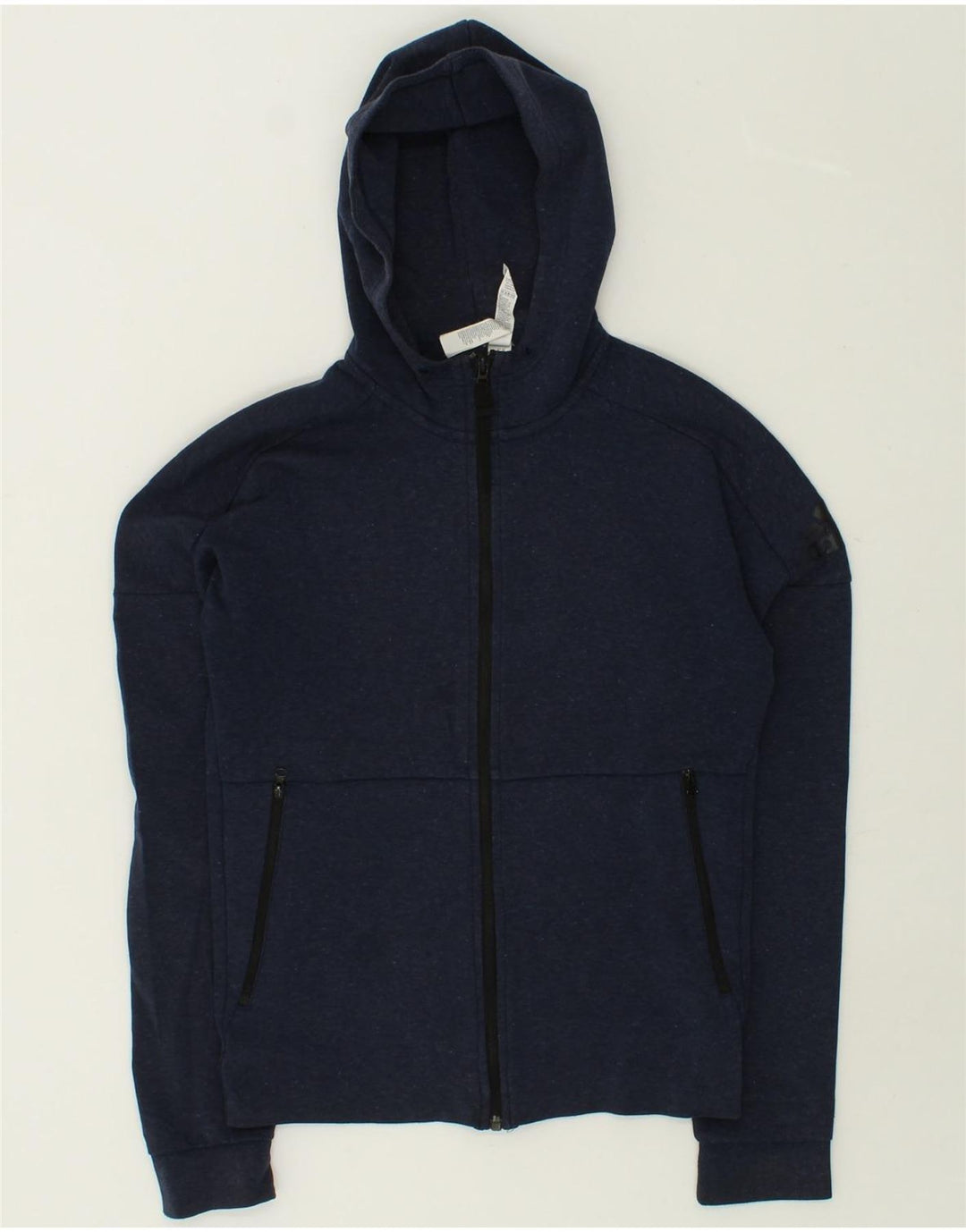 ADIDAS Mens Zip Hoodie Sweater XS Navy Blue Polyester Vintage Adidas and Second-Hand Adidas from Messina Hembry 