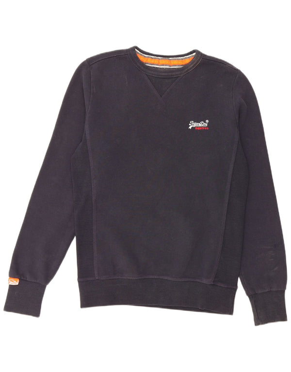 SUPERDRY Męski sweterek dresowy, mały, granatowy, bawełniany