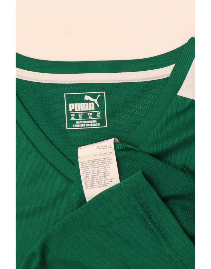 T-shirt męski Puma Top XL, zielony, z blokami kolorów, poliester
