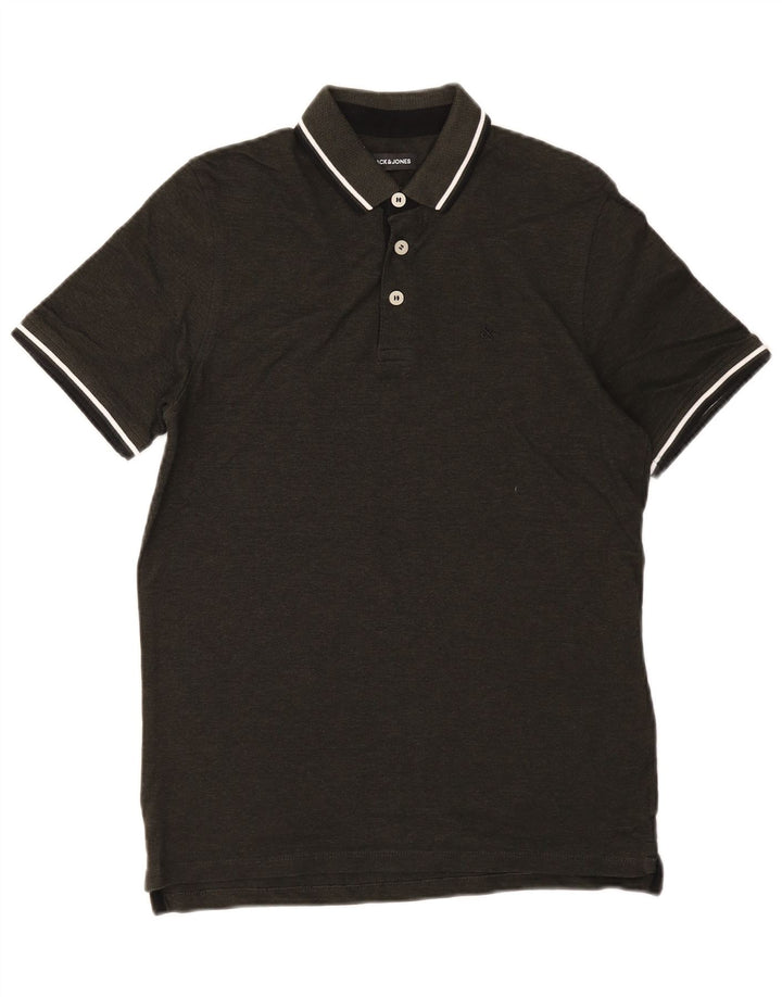 Męska koszulka polo JACK & JONES, bawełniana w średnie zielone paski