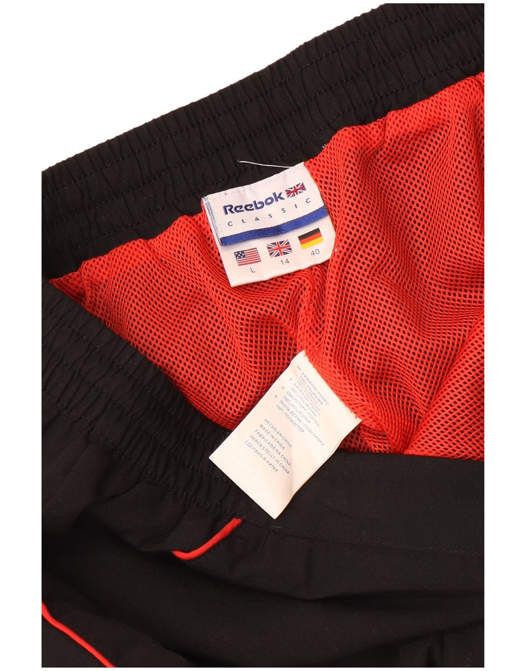 Damskie spodnie dresowe Reebok UK 14, duże, czarne, poliestrowe