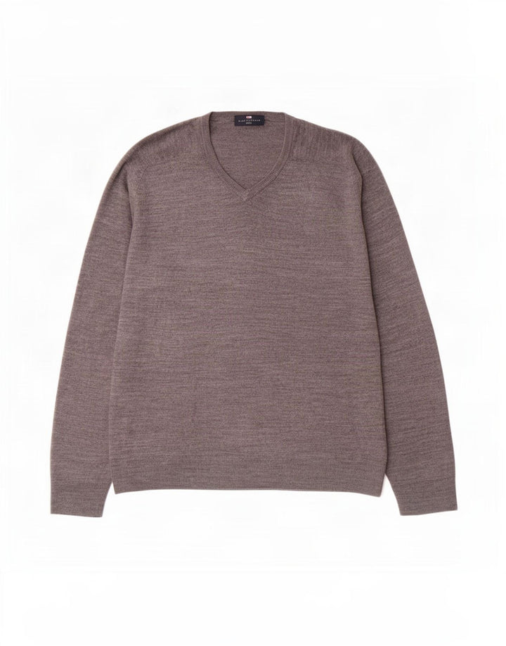 Męski sweter Marks & Spencer Blue Harbor z dekoltem w kształcie litery V, średnioszary, akrylowy