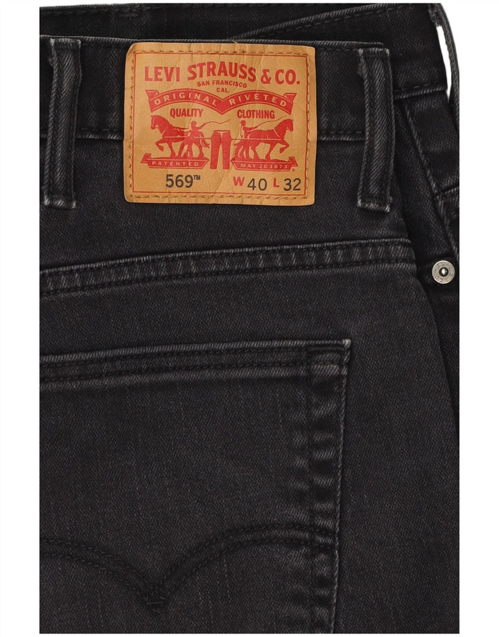 Męskie dżinsy LEVI'S 569 Straight W40 L30 Czarna bawełna