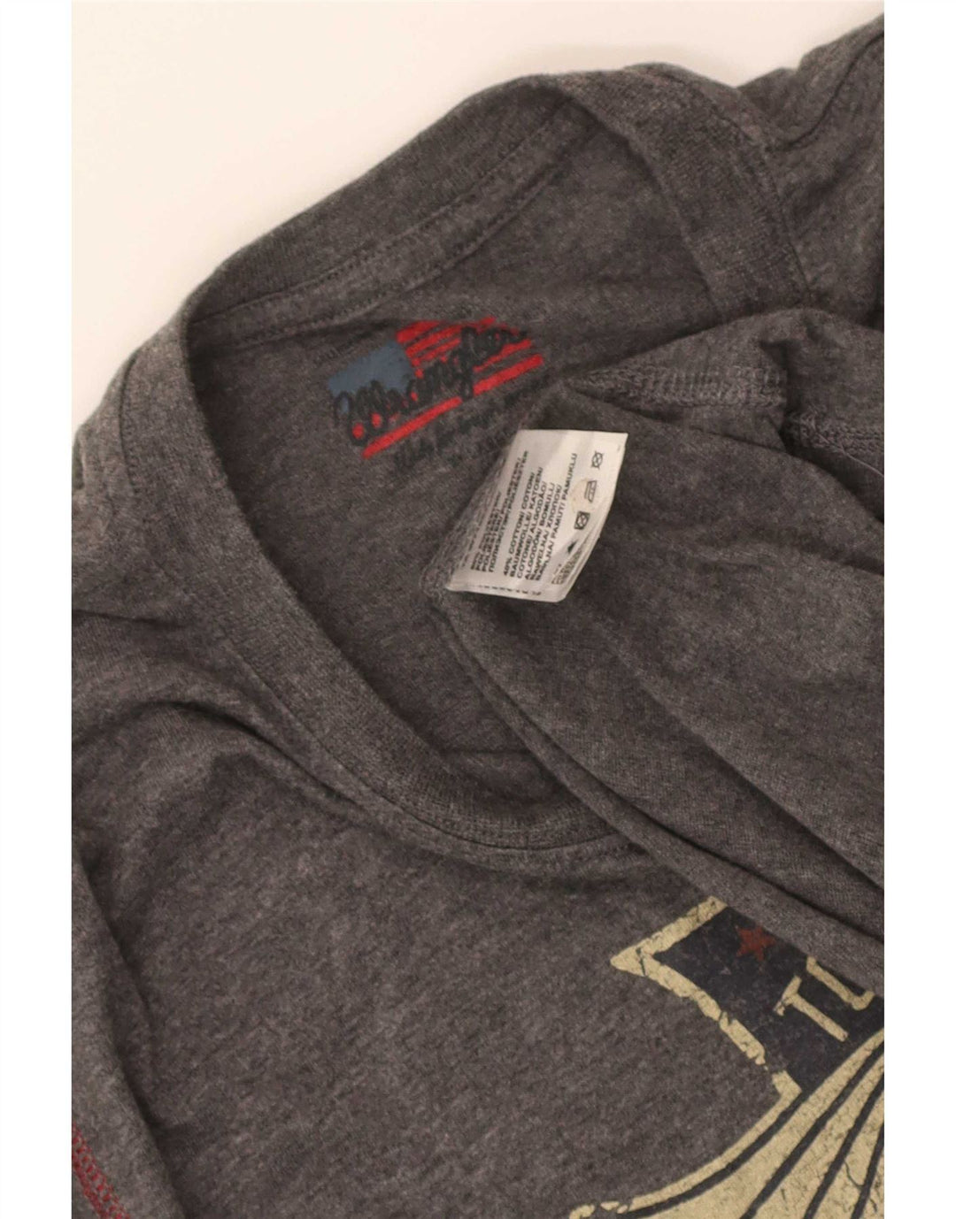 Męski T-shirt z grafiką Wrangler Top XL, szary poliester