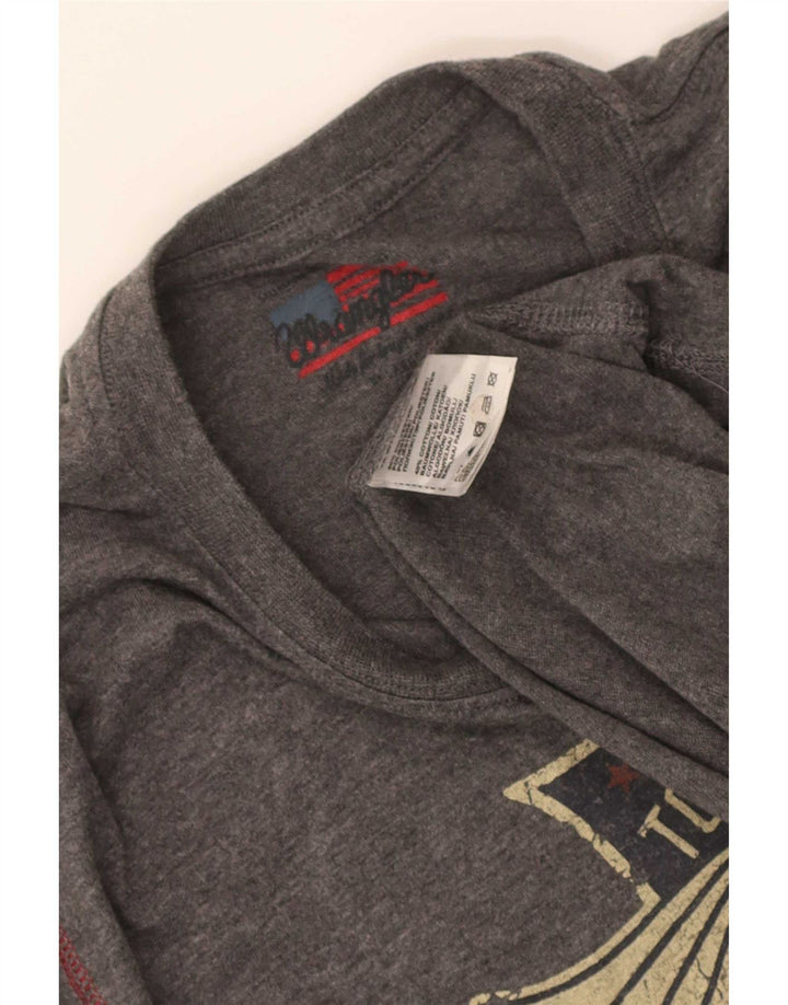 Męski T-shirt z grafiką Wrangler Top XL, szary poliester