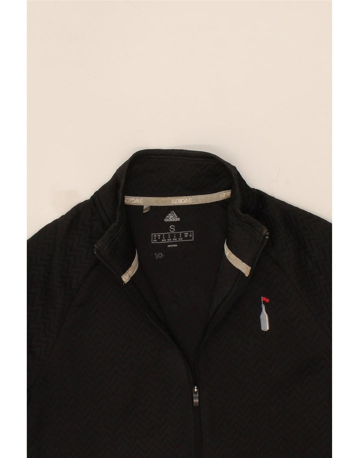 ADIDAS Womens Tracksuit Top Jacket UK 8/10 Small Black Chevron Polyester Vintage Adidas and Second-Hand Adidas from Messina Hembry 