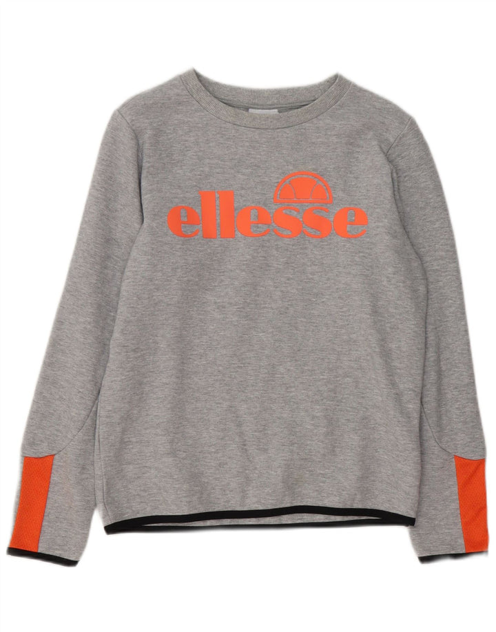 Damska bluza z grafiką ELLESSE UK 14, duża, szara, nakrapiana bawełna