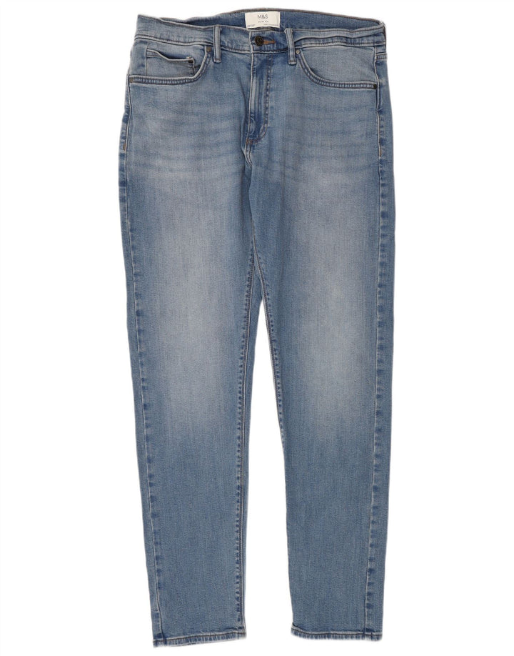 Marks & Spencer Męskie jeansy slim W32 L31 Niebieskie bawełniane