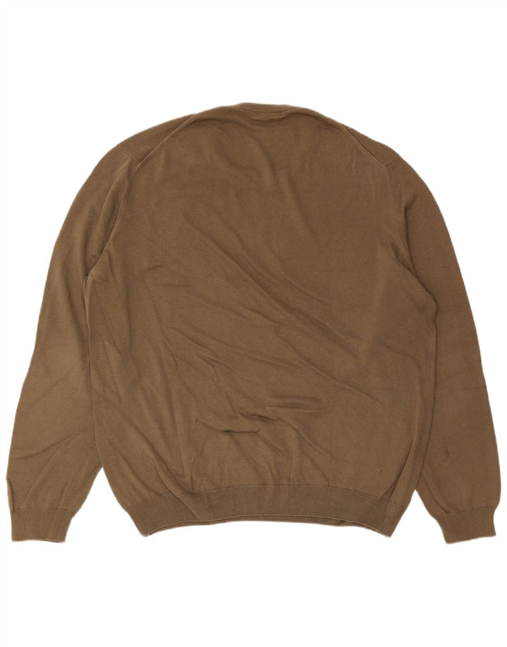 MASSIMO DUTTI Męski sweter z okrągłym dekoltem XL, brązowy, bawełniany