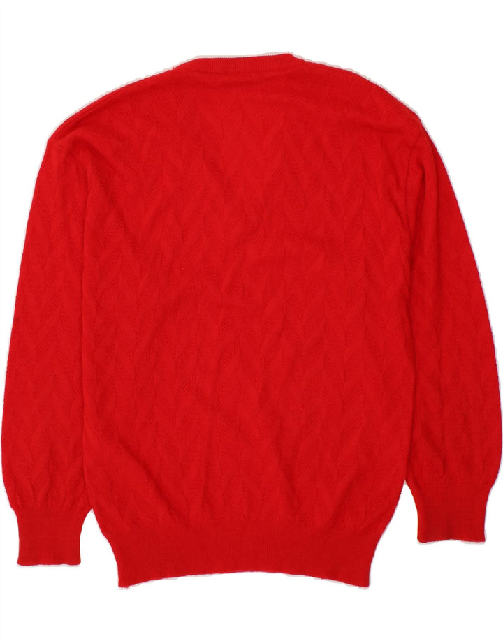 VINTAGE Womens V-Neck Jumper Sweater IT 48 XL Red Wool Vintage Vintage and Second-Hand Vintage from Messina Hembry 