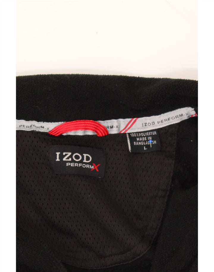 IZOD Mens Zip Neck Fleece Jumper Large Black Polyester Vintage Izod and Second-Hand Izod from Messina Hembry 