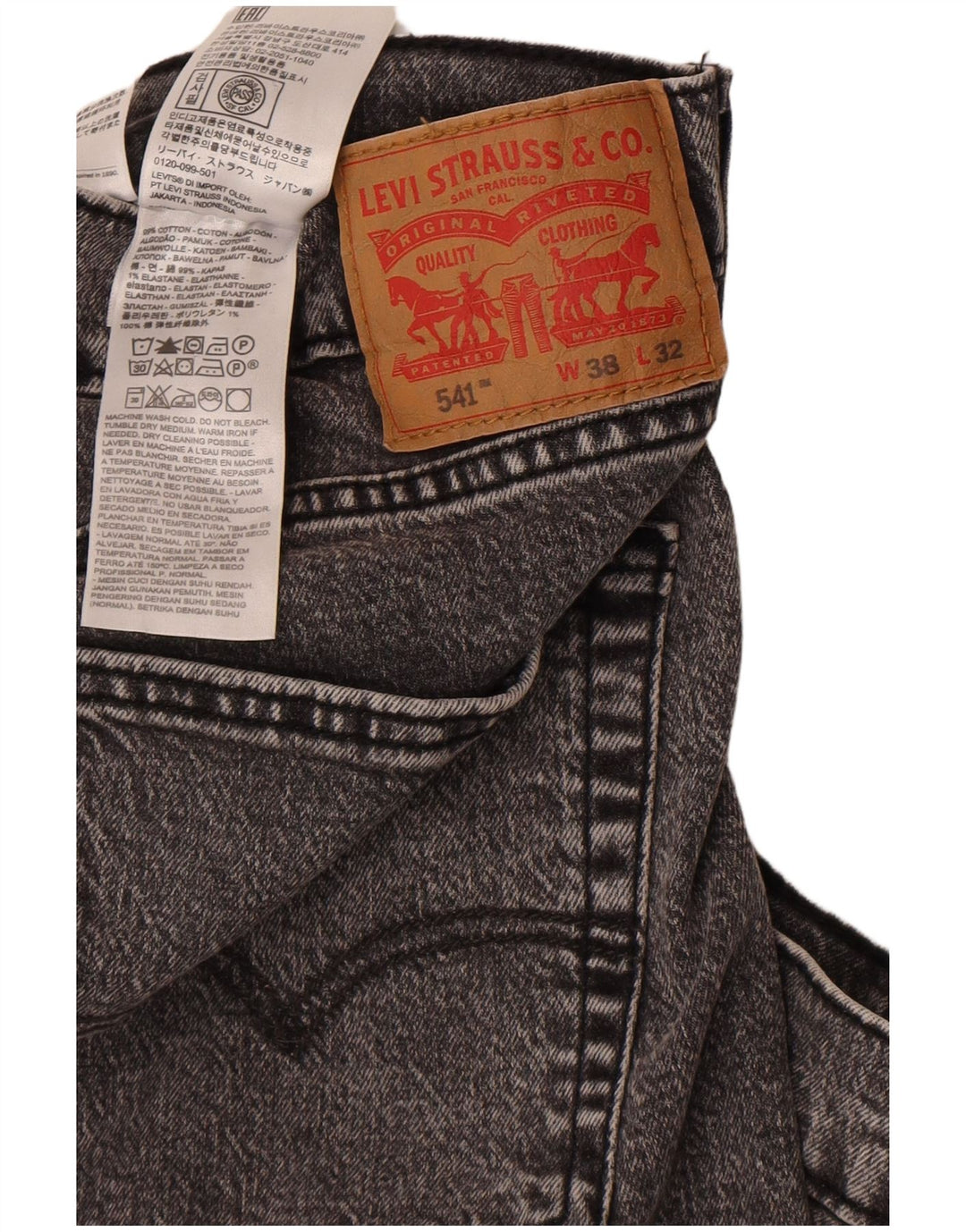 Męskie jeansy Levi's 541 Tapered W38 L27 Szara bawełna