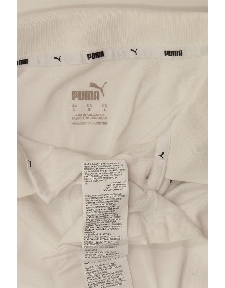 Męska koszulka polo PUMA, duża, biała, bawełniana