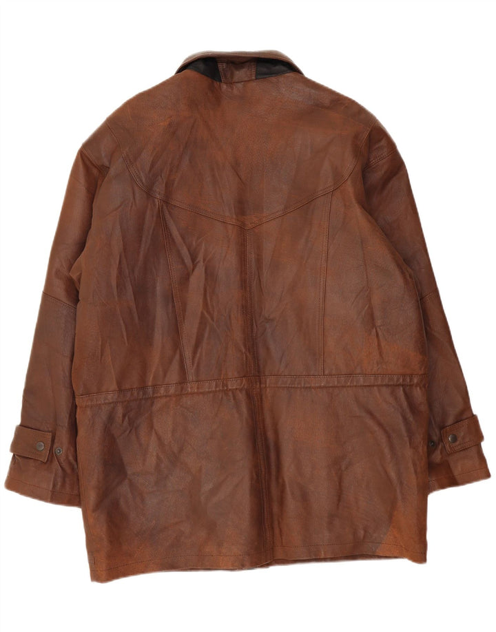 Męski skórzany wiatrówka C&A UK 42 XL, brązowa skóra