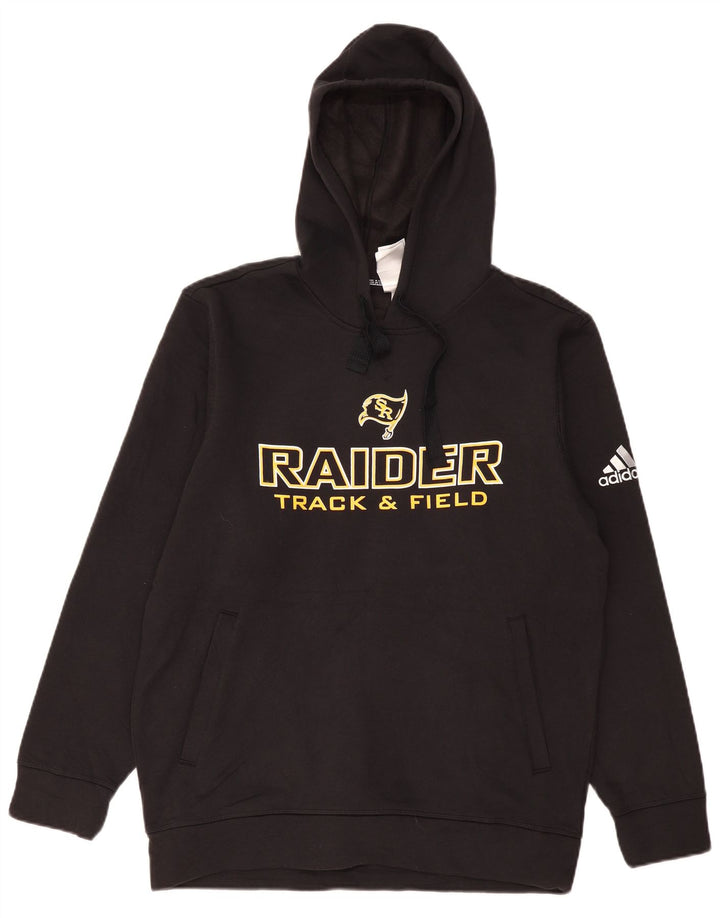 Męski sweter ADIDAS Raiders z grafiką, duży, czarny, bawełniany