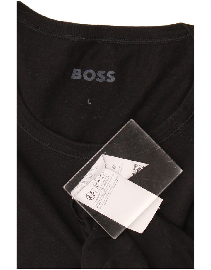 T-shirt damski HUGO BOSS Top UK 14, duży, czarny, bawełniany