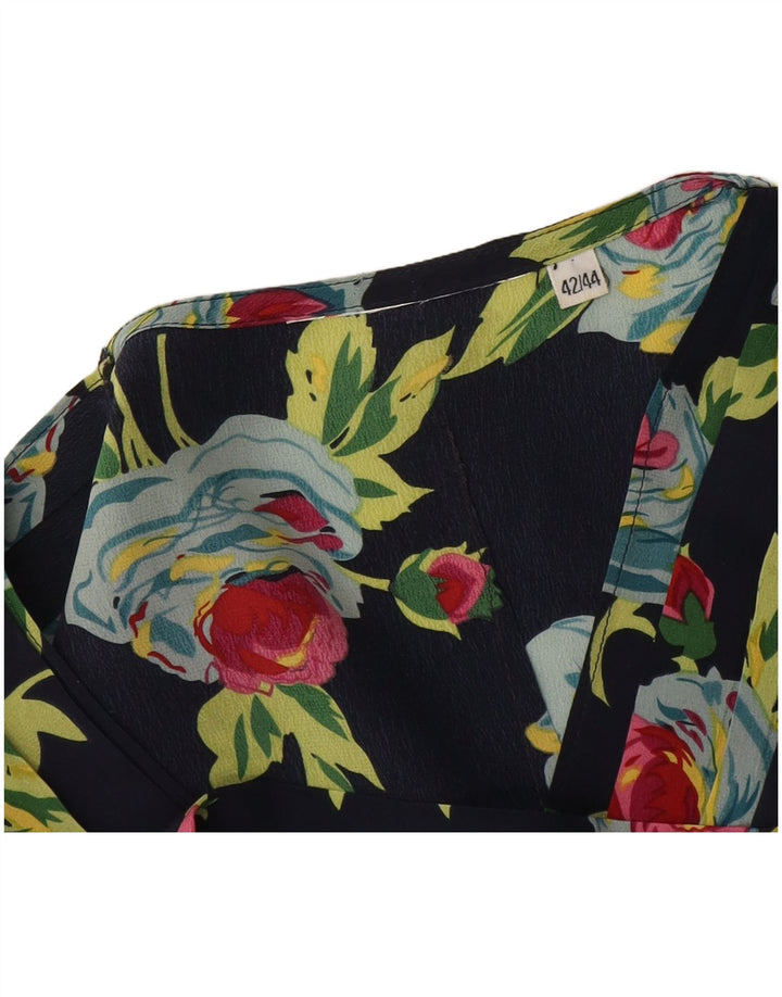 Bluzka damska Vintage Top IT 42/44 Średni granatowy w kwiaty