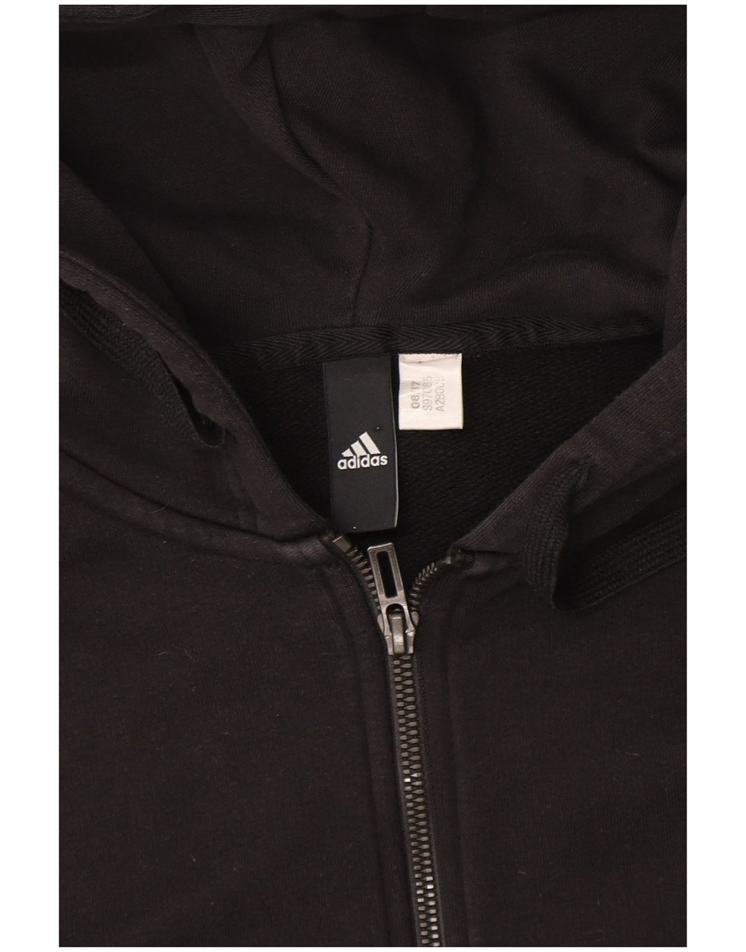 Damska bluza z kapturem i zamkiem błyskawicznym Adidas UK 12, średnia czarna