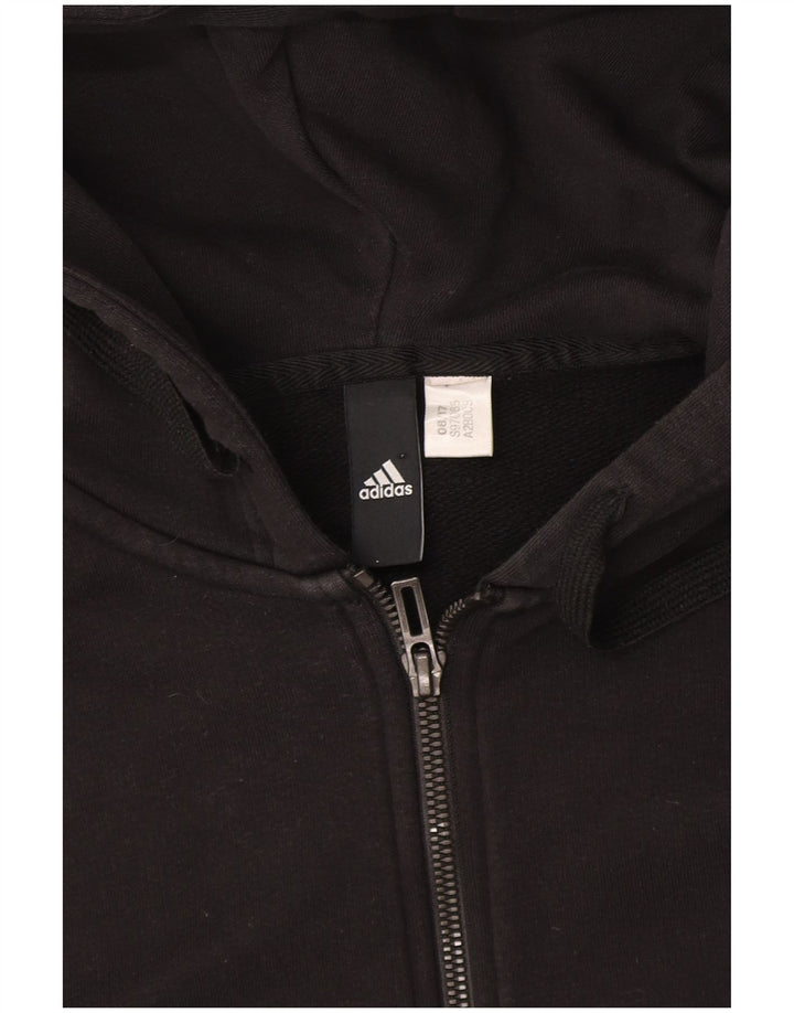 Damska bluza z kapturem i zamkiem błyskawicznym Adidas UK 12, średnia czarna