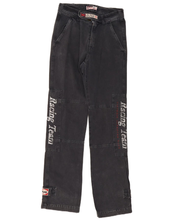 Męskie spodnie Casual Graphic Moto Racer w stylu vintage IT 46 Small W30 L34 Grey