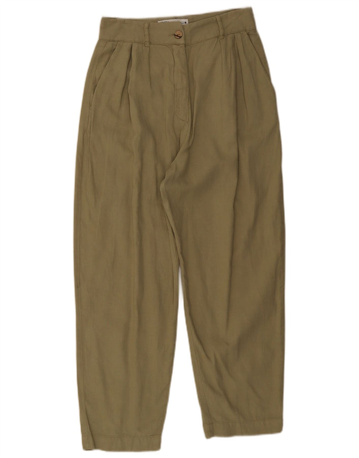Spodnie damskie Zara Pegged Chino, średnie W28 L25, bawełna khaki