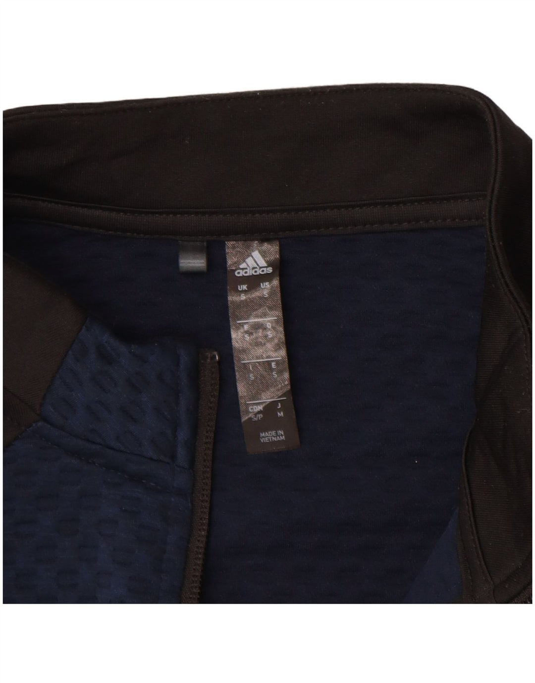 ADIDAS Mens Graphic Tracksuit Top Jacket Small Navy Blue Colourblock