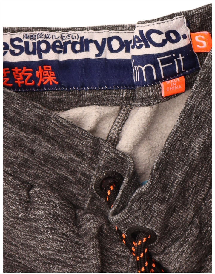 SUPERDRY Męskie spodnie dresowe slim fit, joggery, małe, szare nakrapiane