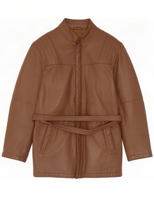 Vintage męska kurtka skórzana IT 46 Small Brown