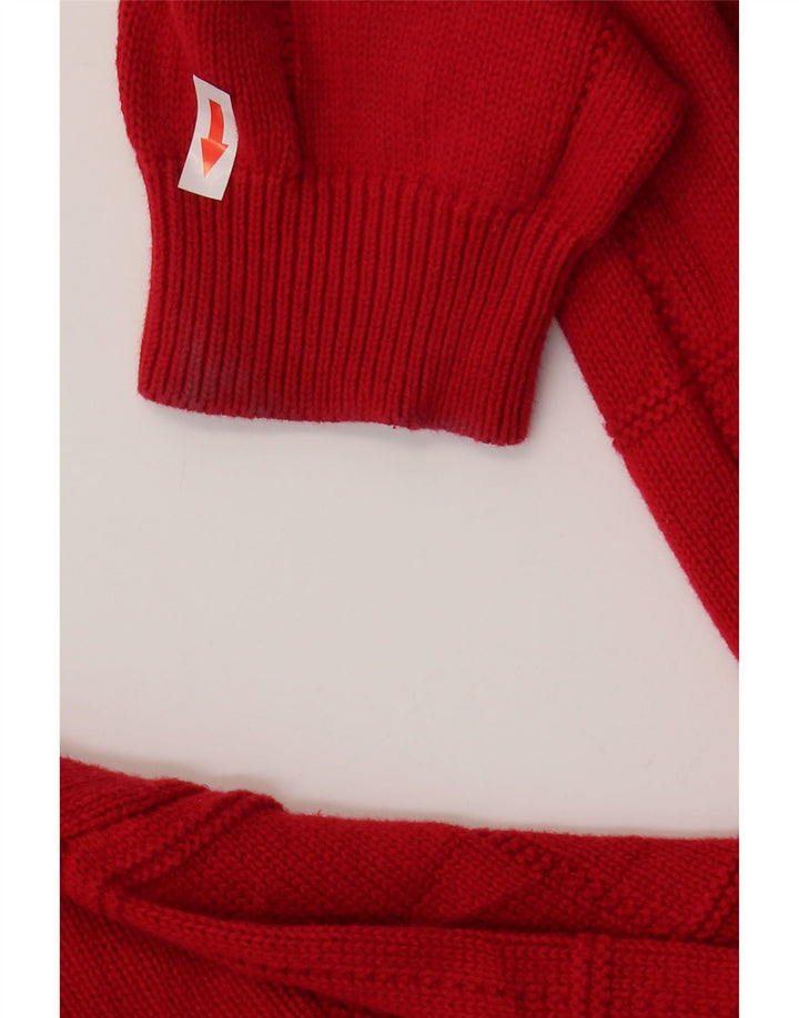 Izod Męski sweter z okrągłym dekoltem XL, czerwony, bawełniany