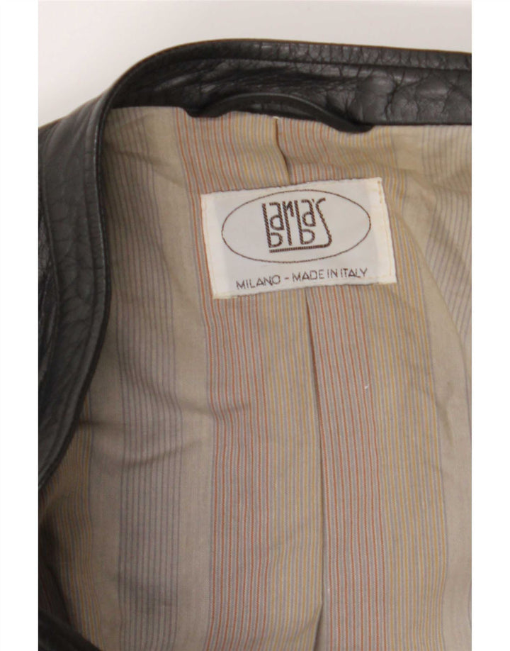 Vintage męska skórzana kurtka motocyklowa UK 48 4XL czarna