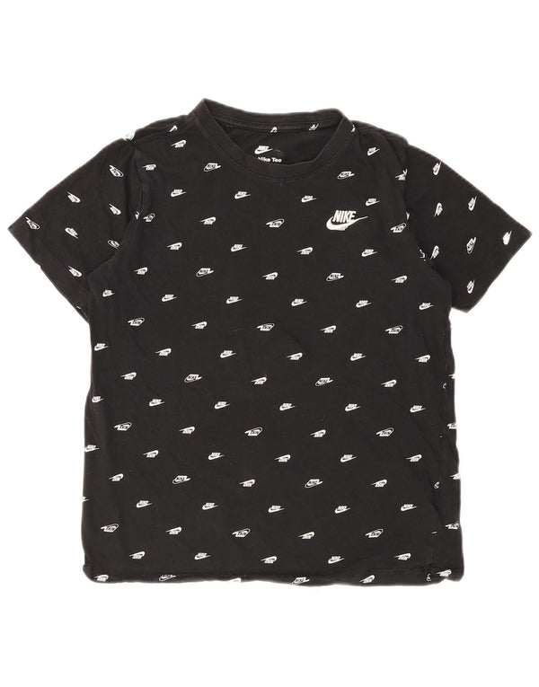 Chłopięcy T-shirt z grafiką Nike, 13-14 lat, XL, czarna bawełna