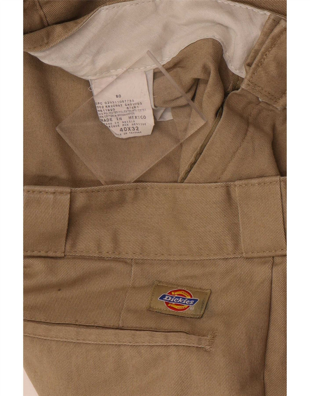Męskie proste spodnie chino Dickies W40 L32 beżowy poliester