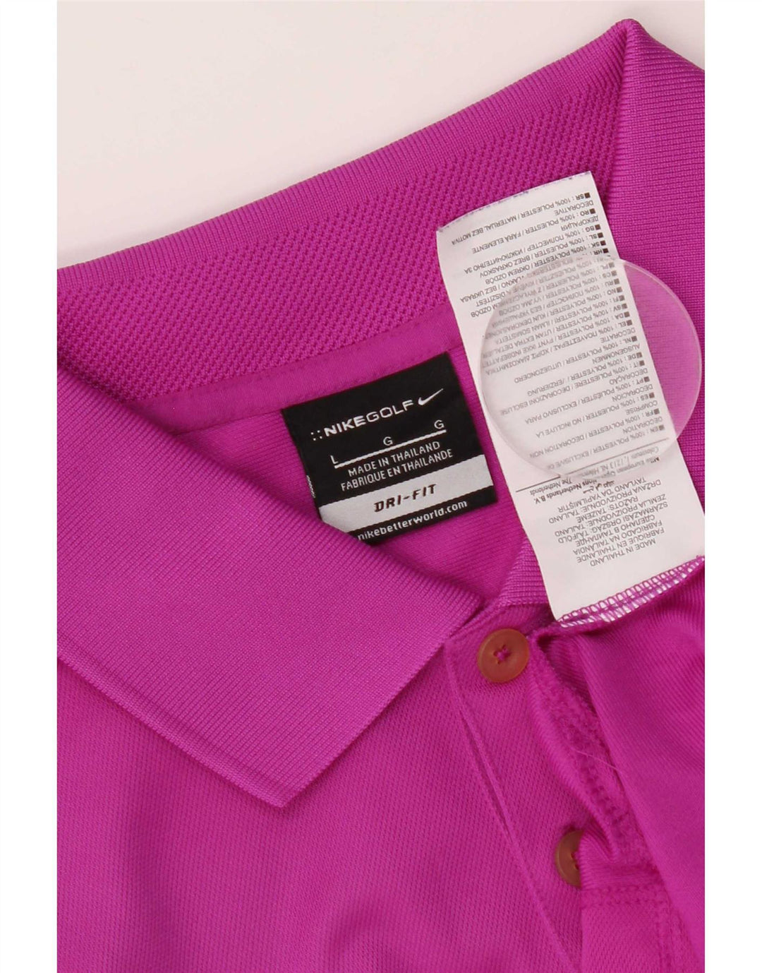 Męska koszulka polo Nike Dri Fit, duża, różowa, poliestrowa
