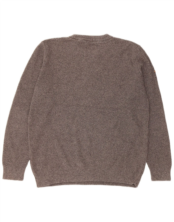 Męski sweter z okrągłym dekoltem Superdry 2XL, szara bawełna