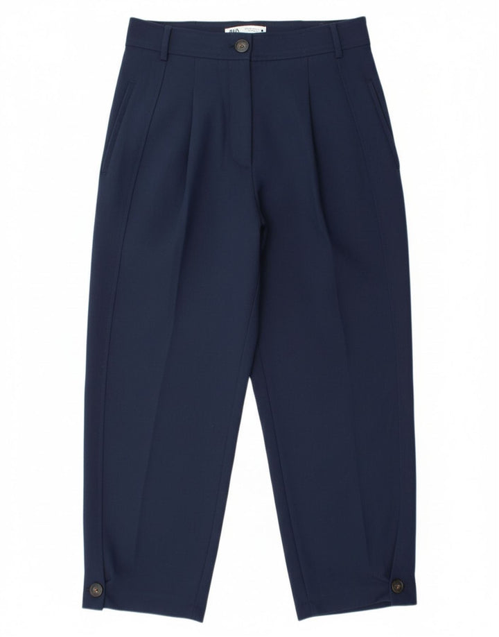 Spodnie damskie Zara Pegged Chino Medium W28 L26 Granatowy poliester