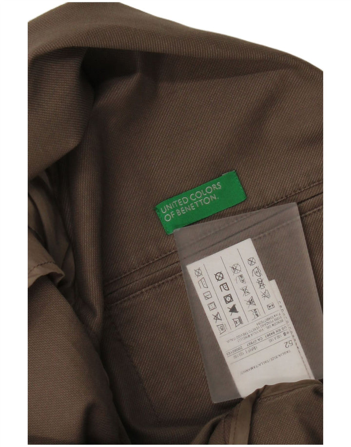 Męska marynarka zapinana na 2 guziki Benetton IT 52 XL, beżowa bawełna